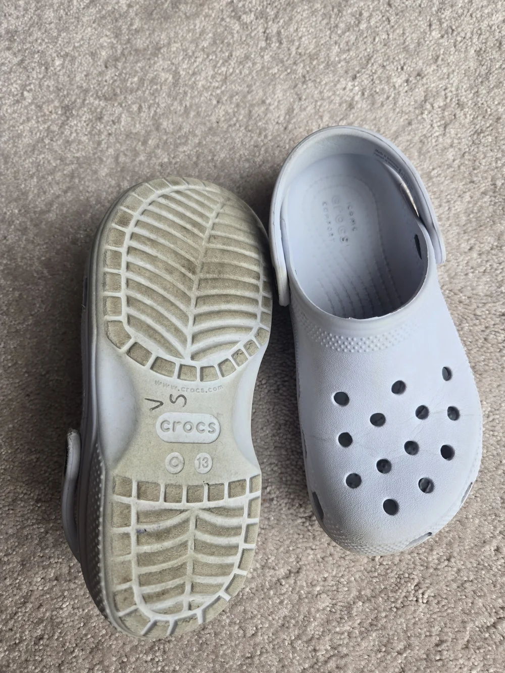 CROCS Kids Light Lavendar Classic Clogs with Heel Strap
